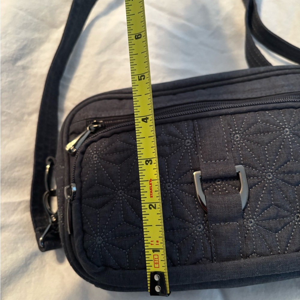 Lug Quilted Charcoal Gray Quilted Crossbody Bag - Picture 6 of 7